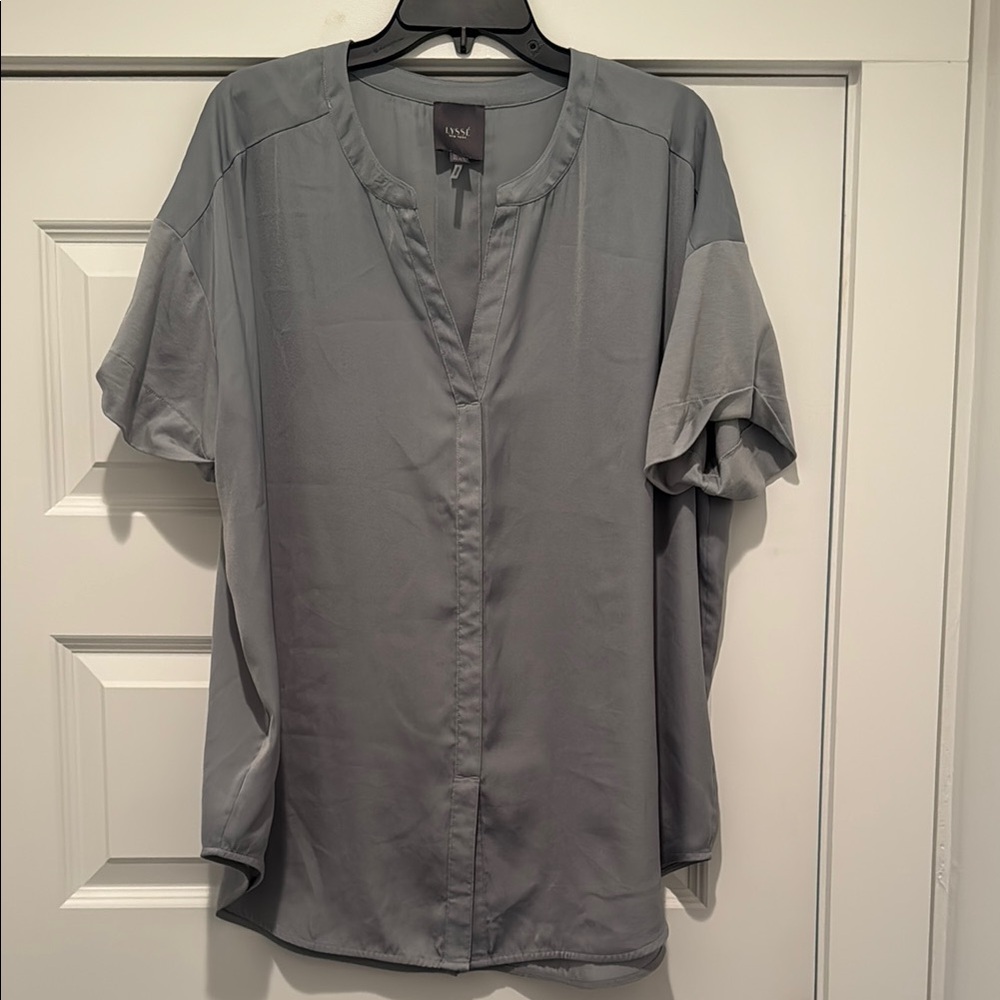 Lysse Gray/Blue Casual Button Down Shirt